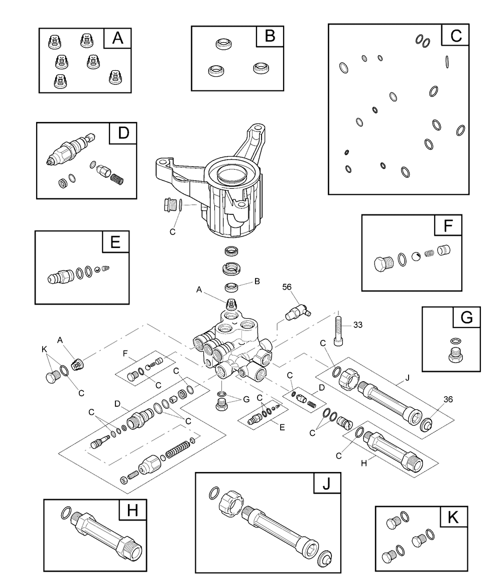 Pump (80022460) Diagram and Parts List for 021030-00  Briggs and Stratton Pressure Washer